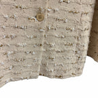 St. John Collection Neutral Tweed Boucle Knit Button Front Blazer Jacket Size 10