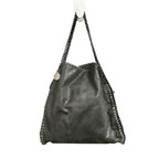 Stella McCartney Gray Falabella Three Chain Tote Shoulder Bag with Pouch
