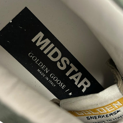 Golden Goose Mid Star Green Tan Suede Blue Star Lace Up Sneakers Womens 39 / 9