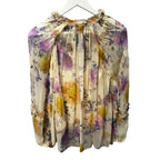NWT Zimmermann Cream Dahlia Luna Ruffle Billow Blouse Womens US 4