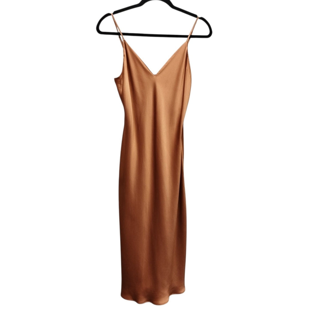 Lagence Womens Jodie Y2K Midi Silk Slip Dress 6 Bias Cut Preppy Coquette Dainty