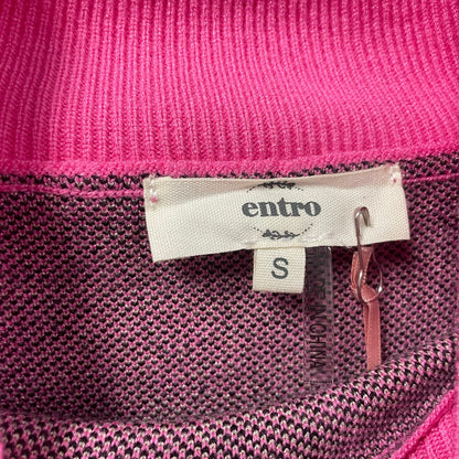 NWT Entro Cowboy Hat Print Mock Neck Sweater Pink Womens Size Small