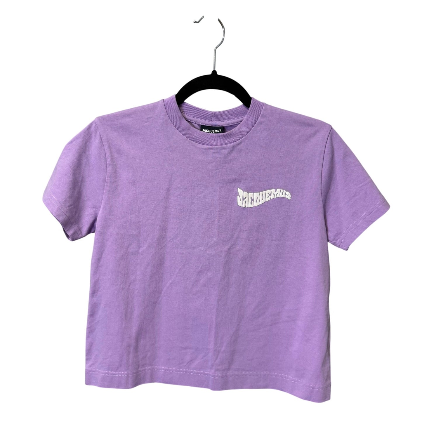 NWT Jacquemus Purple Short Sleeve Crewneck Camargue Cotton Top Womens X-Small
