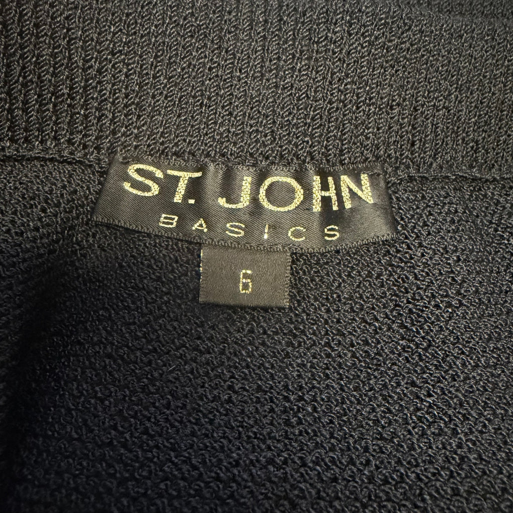 St. John Basics Santana Knit Pull On Maxi Skirt Black Womens Size 6