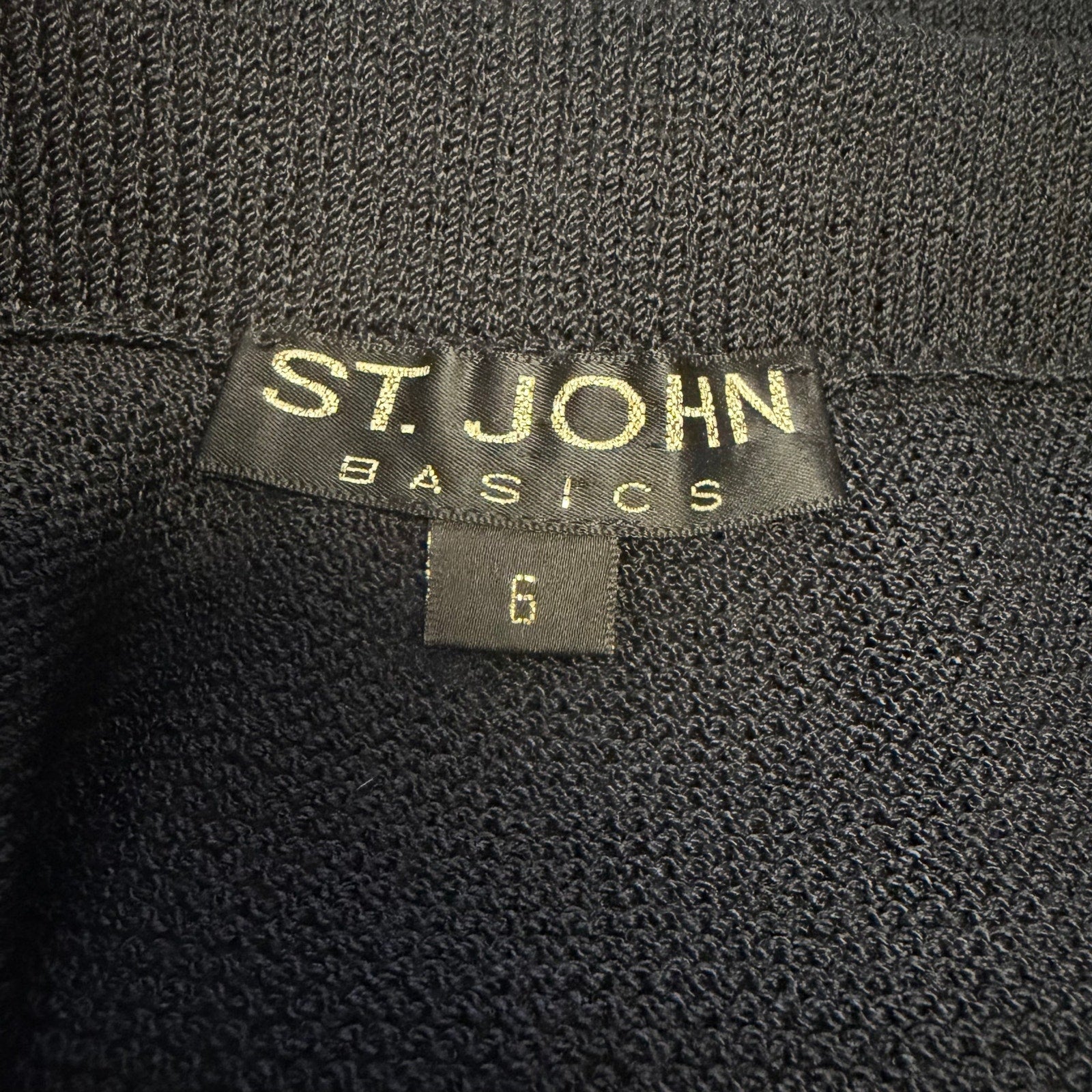 St. John Basics Santana Knit Pull On Maxi Skirt Black Womens Size 6