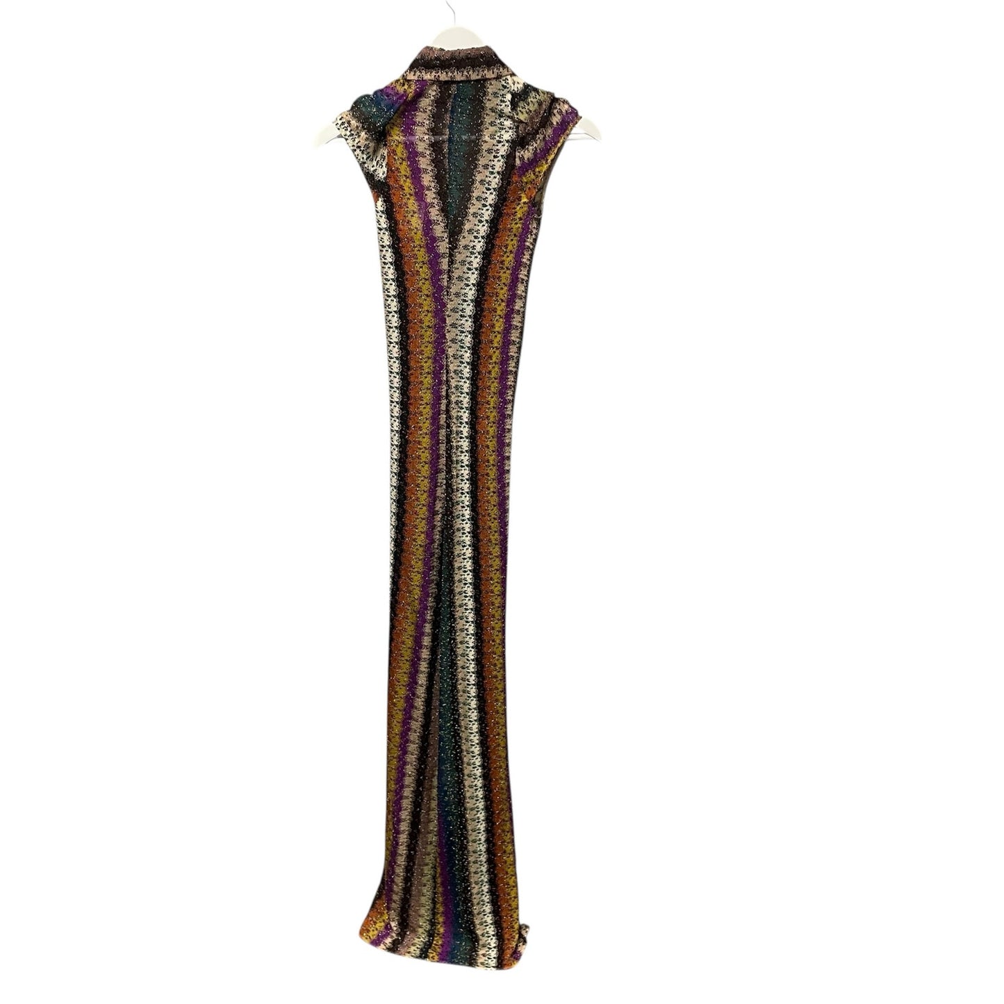 NWT Missoni Stripe Twist Front Raschel Mesh Maxi Dress Multicolor IT 36 / US 0