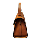 Valextra Havana Brown Iside Foldover Mini Top Handle Leather Bag