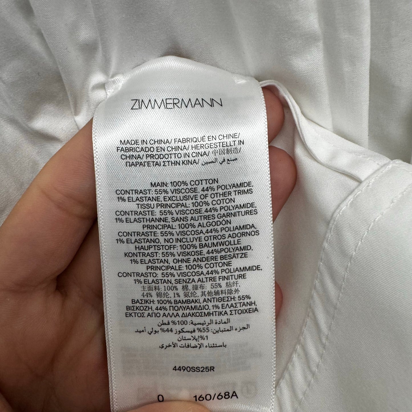 NWT Zimmermann Ivory Ribbed Mid Rise Cotton Gathered Poplin Midi Skirt Womens 4
