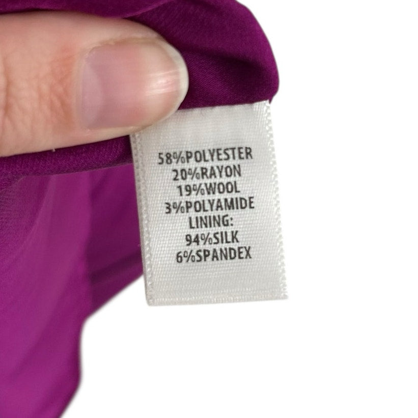 NWT St. John Ripe Berry Sequin Embellished 3/4 Sleeve V Neck Dress Womens 4