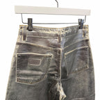 NWT Ganni Foil Denim Stary Pant Bright White Metallic Silver Size 25 Retro Party