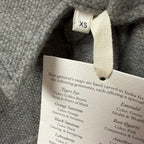NWT God's True Cashmere Grey Cashmere Shirt Rose Quartz Snap Button Up Size XS