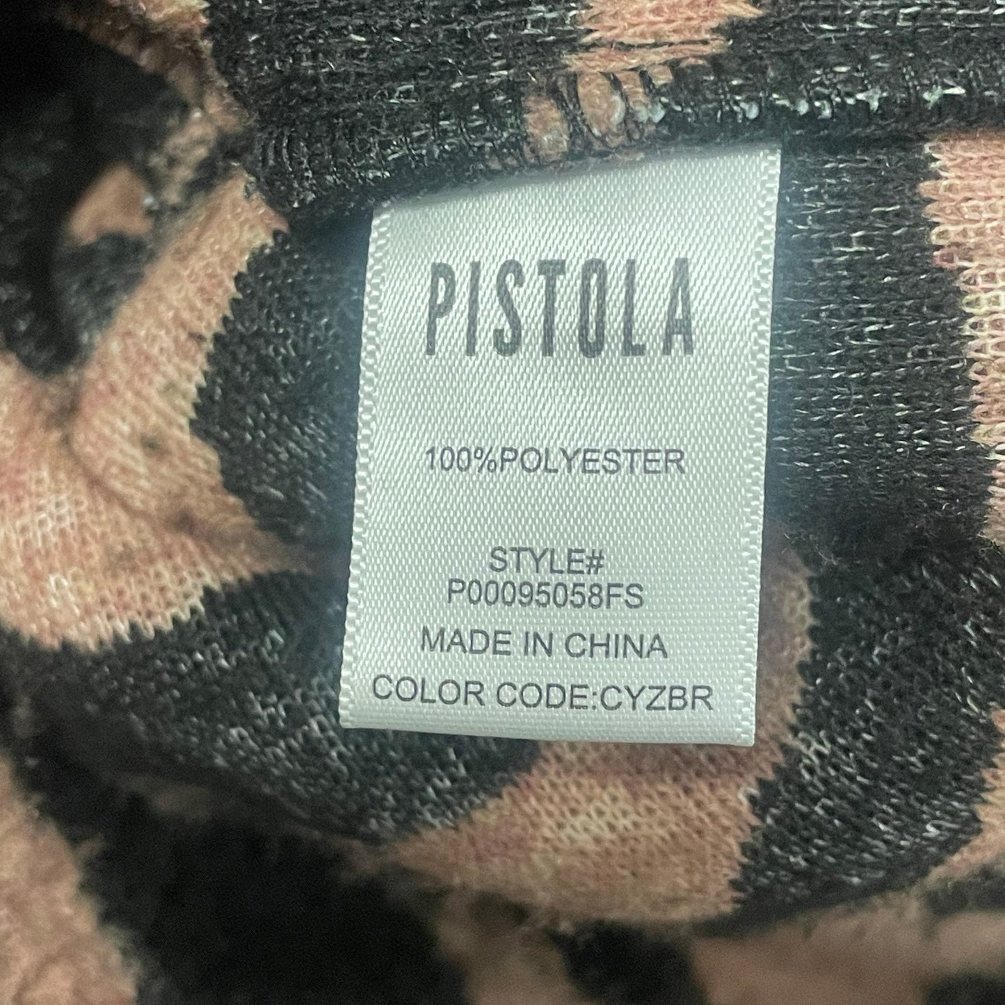 Pistola Lynn Oversized Shearling Jacket Clay Black Zebra Stripe Print Womens XS