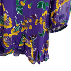 Saloni The Jodie Dress in Violet Sweet Peas Floral Print Silk Blend Womens 10