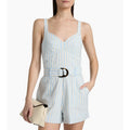 NWT Simkhai Hydrangea Blue Stripe Seersucker Kai Bustier Style Romper Small
