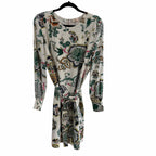 NWT Tory Burch Silk Happy Times Shift Dress Ivory Floral Long Sleeve Womens 12