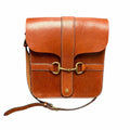 Freedman Large Snaffle Bit Shoulder Bag Chesnut Brown Glazed Leather Equestrian