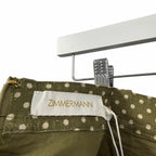 NWT Zimmermann Luna Cargo Midi Skirt Olive Dot Pure Linen Size AU 0 / US 4
