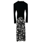 NWT Solid & Striped Black White Floral Soglio Long Sleeve Maxi Dress Womens XS