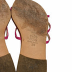 Jimmy Choo Dark Pink Croc Embossed Leather Strappy Sandal Womens Size 38 / US 8