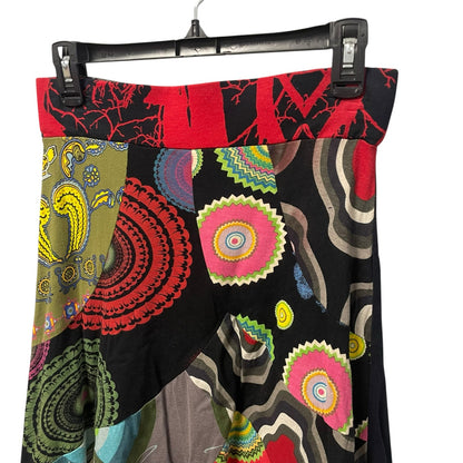 Y2K Desigual Pure Cotton Mixed Print Multicolor Pull On Skirt Womens Small