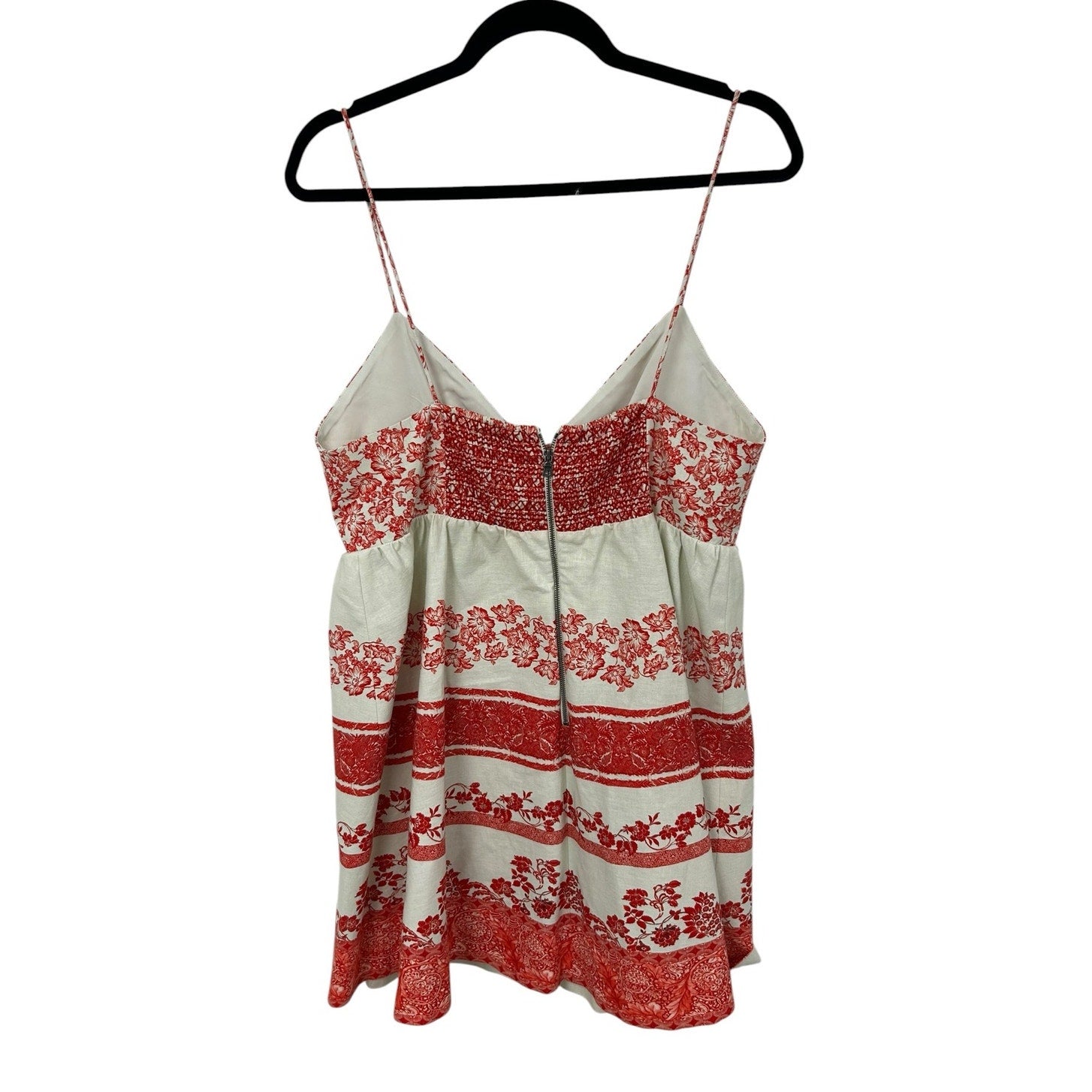 Alice + Olivia Red Cream Printed Melvina Bow Detail Mini Dress Womens 14