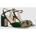 Gucci Lady Horsebit 75 Patent Leather Sandals Dark Green Size 39 / US 9 Timeless