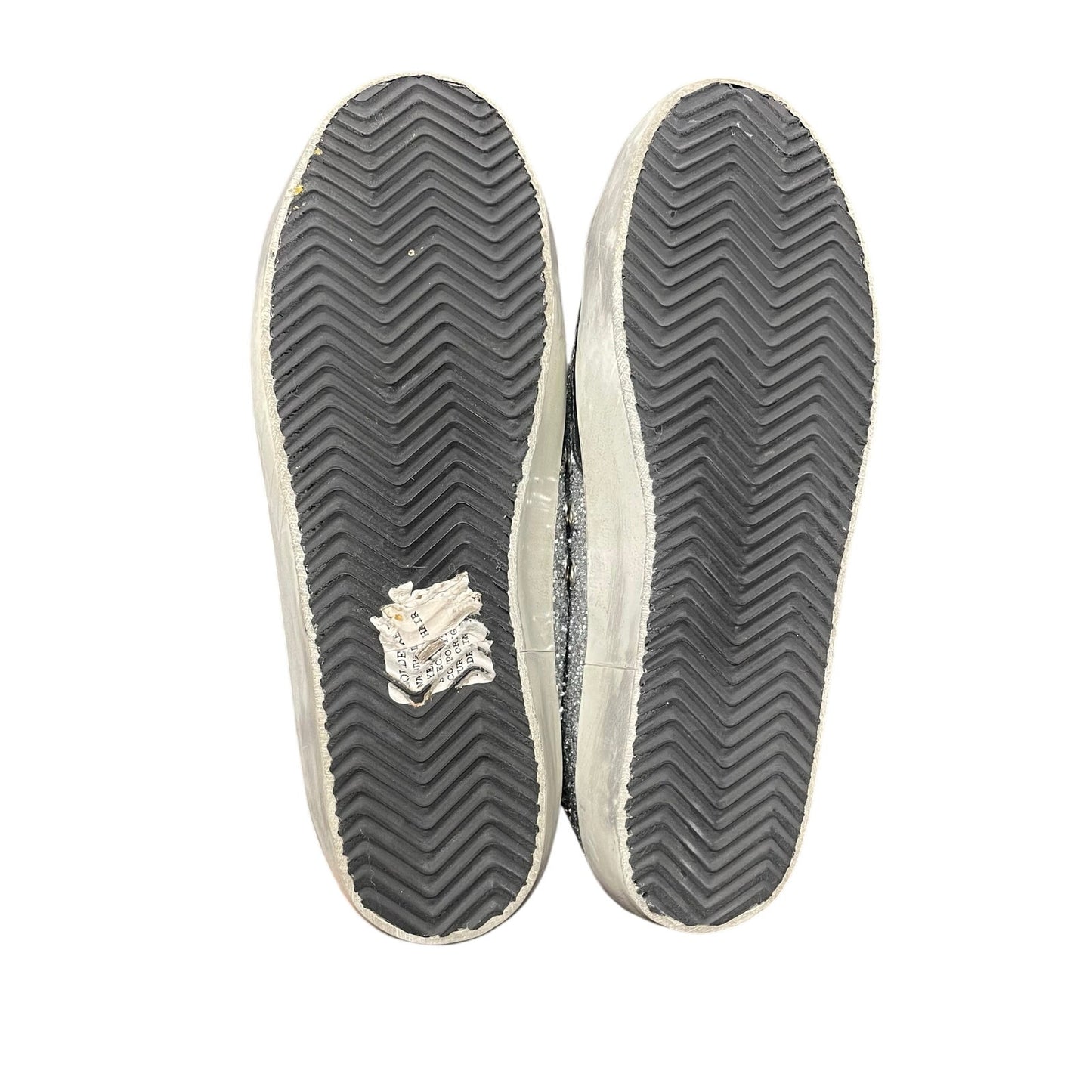 Golden Goose Superstar Silver Glitter Animal Print Star Sneakers Size 39 / US 9