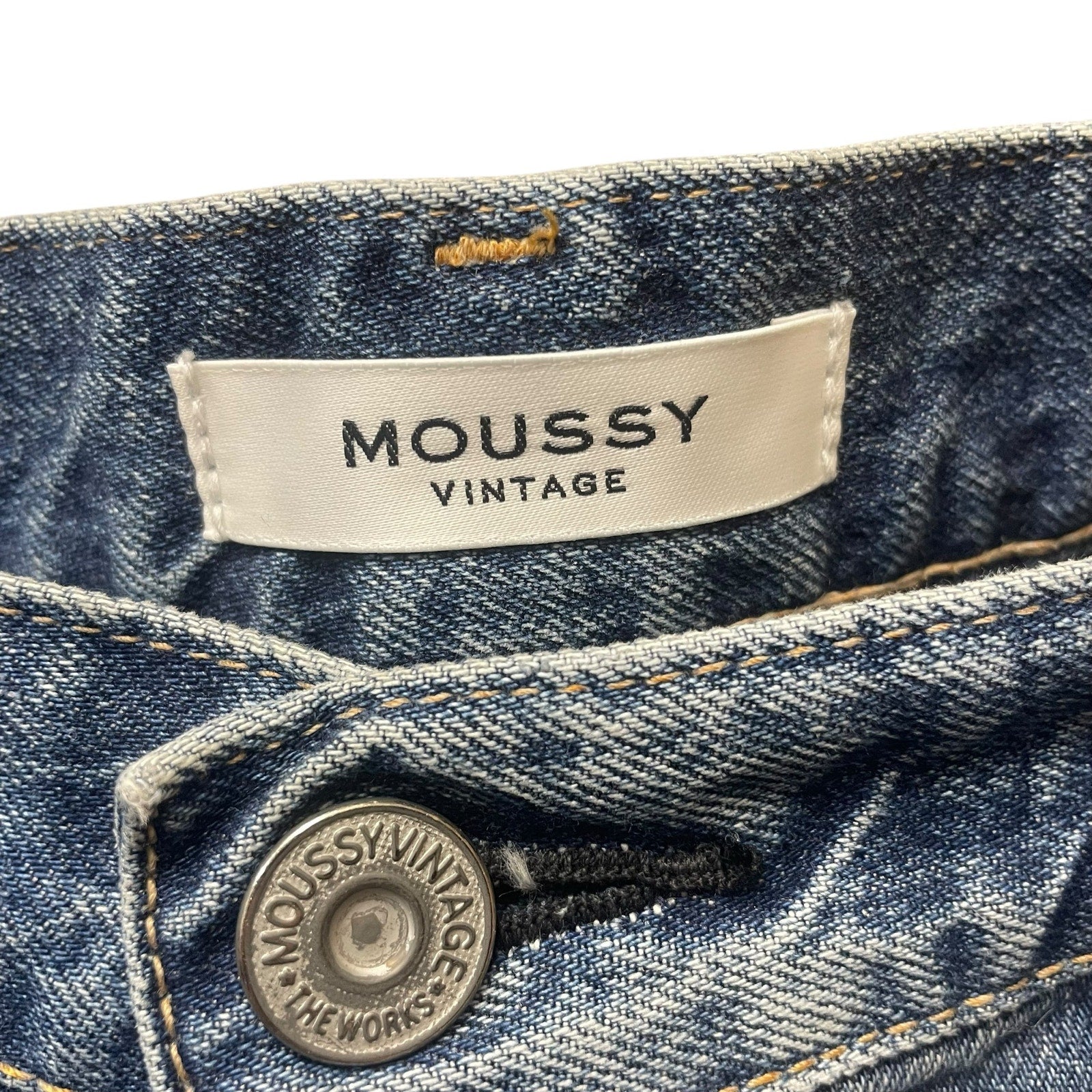 Moussy Vintage Jeans Aquebogue Straight Distressed Button Fly Cotton Womens 29