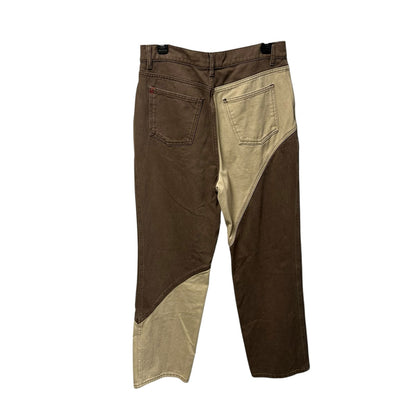 BDG Brown Tan Two Tone High Waisted Cowboy 100% Cotton Jeans Womens 30 / 10