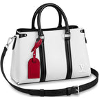 Louis Vuitton Soufflot Epi BB White Black Leather Two Way Handbag AS IS