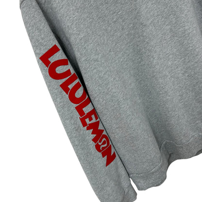 Disney x Lululemon Heathered Gray Red Steady State Crew Sweatshirt Mens Large