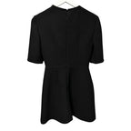 NWT Prada Black Natte Short Sleeve Fit & Flare Mini Dress Womens 38 / US 2