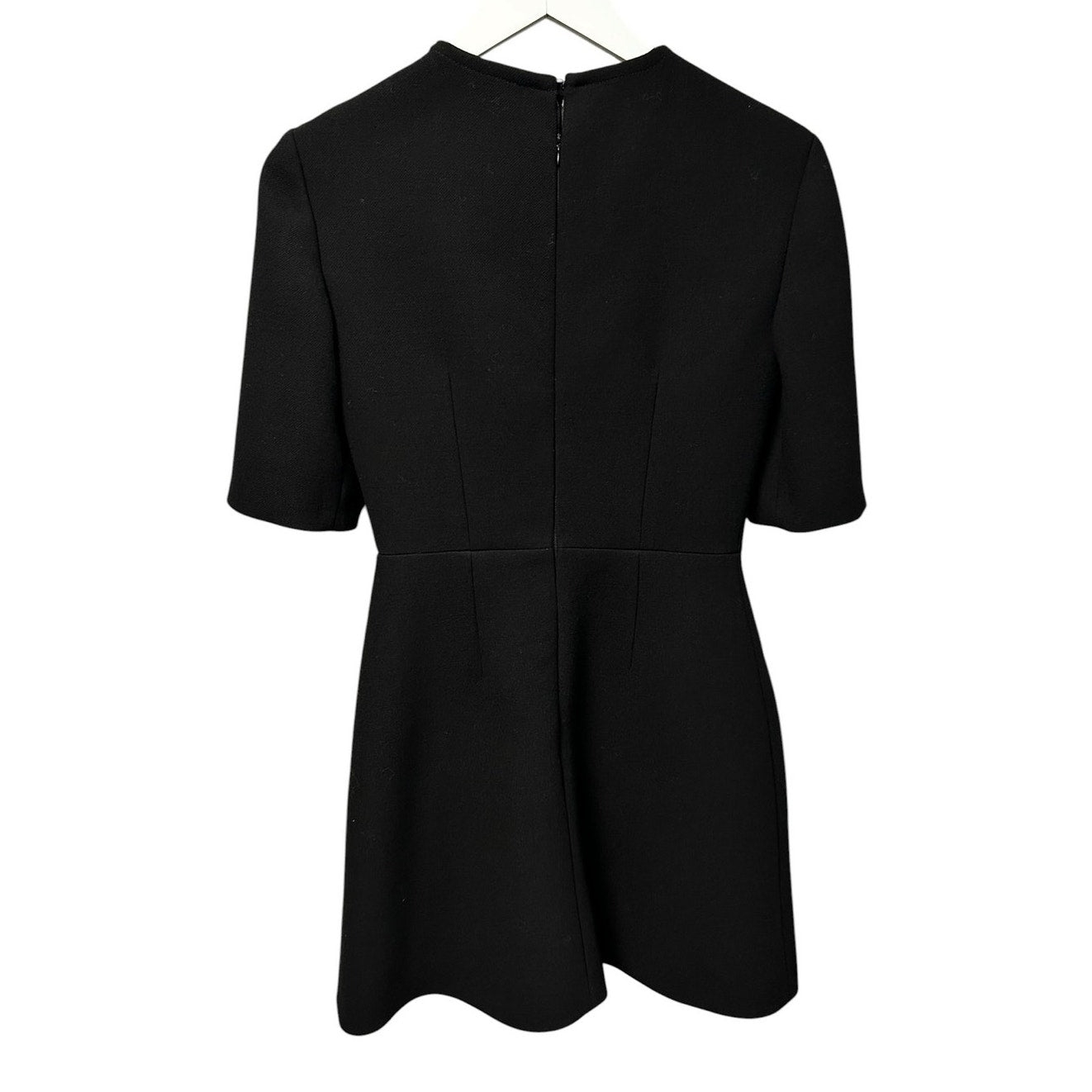 NWT Prada Black Natte Short Sleeve Fit & Flare Mini Dress Womens 38 / US 2