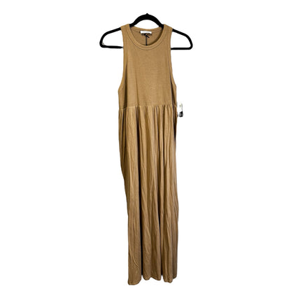 NWT Ninety Percent In Natural Sleeveless Gathered Maxi Dress Womens X-Small