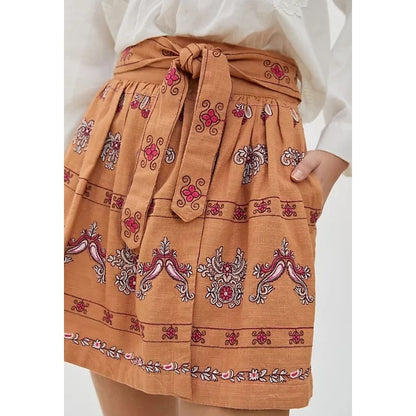 By Anthropologie Meghan Embroidered Mini Skirt Womens Size 12