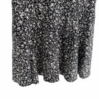 LoveShackFancy Pure Silk Black White Star Print Ruffled Mini Dress Womens 10