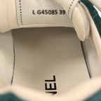 Chanel 2023 Interlocking CC Logo Sneakers Green Suede Womens 39 / US 9 Sporty