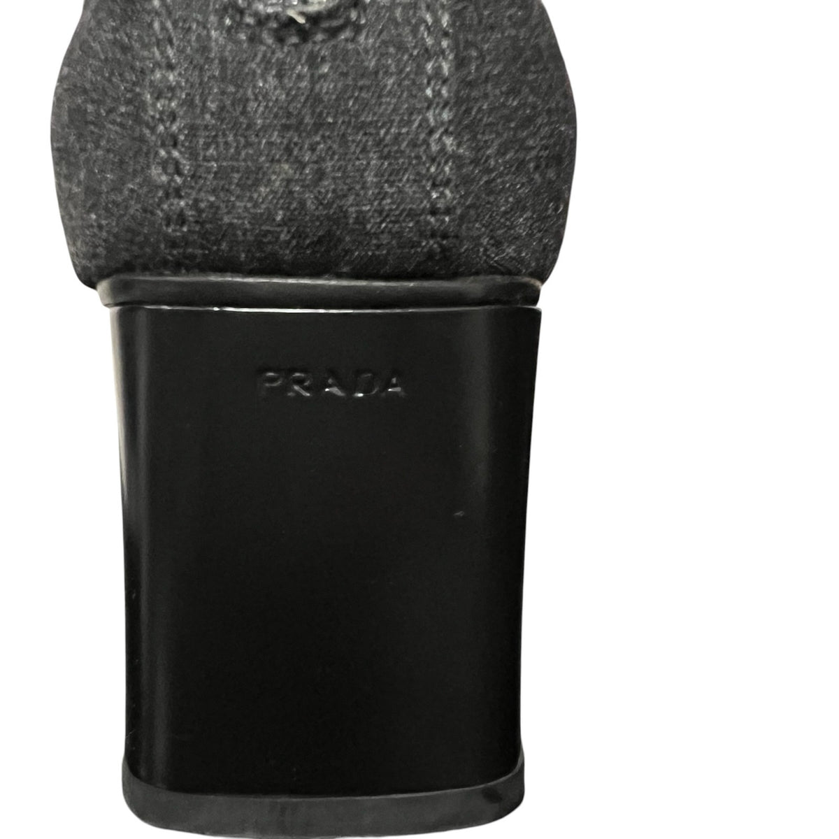 Prada Square Toe Block Heel Sock Boot Gray Womens 36.5 / US 6.5 Designer Y2K