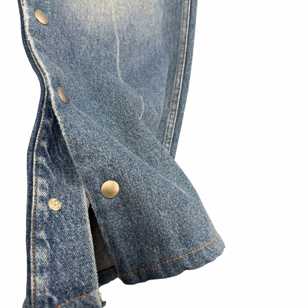 Stella McCartney Studded Snap Blue Denim Loose Bootcut Jeans Womens Size 24