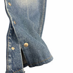 Stella McCartney Studded Snap Blue Denim Loose Bootcut Jeans Womens Size 24