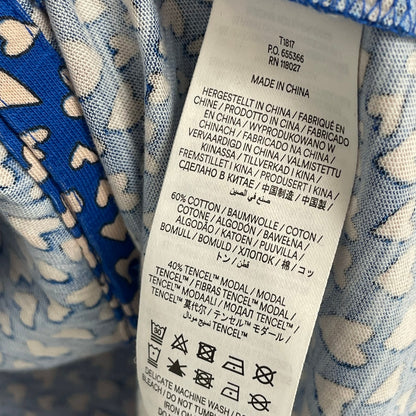 Boden Smocked Jersey Shirt Gallery Blue Heart Cluster Button Up Womens Size 2