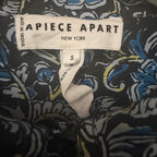 Apiece Apart Long Sleeve Shirt Dress Black Blue Yellow Floral Print Size Small