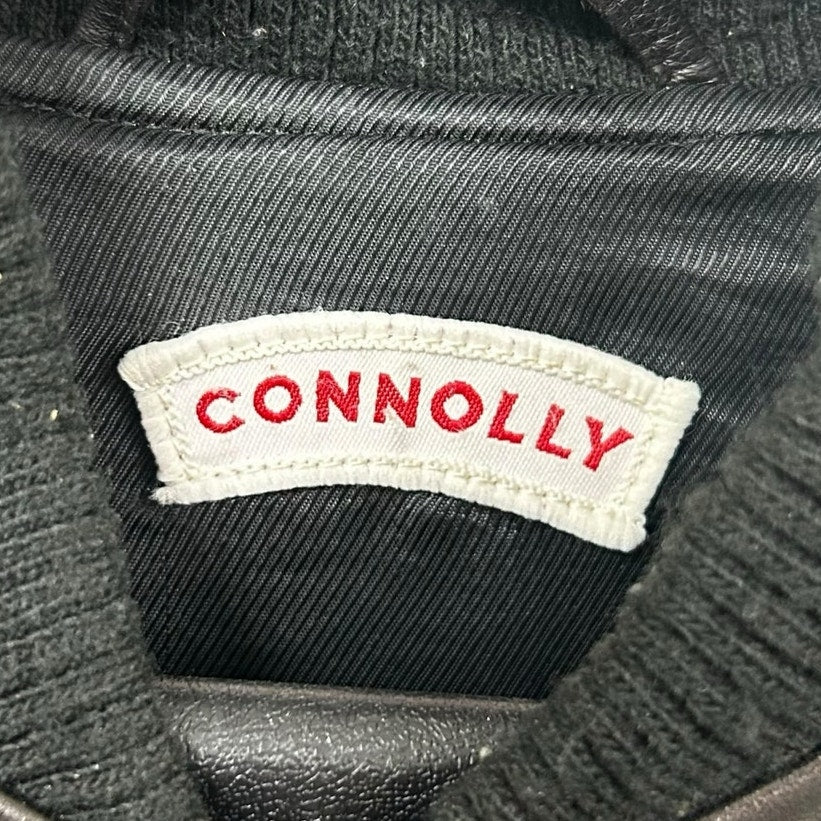 Connolly Black 100% Leather Zip Up Bomber Jacket Mens 48 / US Small