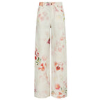Gabriela Hearst Amoret Printed Linen Barrel-Leg Jeans Multi White Floral Size 24