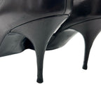 Vintage Givenchy Black Leather Flower Closed Toe Womens 36.5 / US 6.5 AS IS