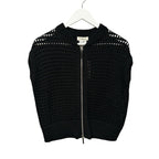 NWT Lafayette 148 Black Knit Sleeveless Front Zip Sweater Womens XXS