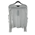 NWT Veronica Beard White Osage Ruffled Long Sleeve Jersey Top Womens Medium