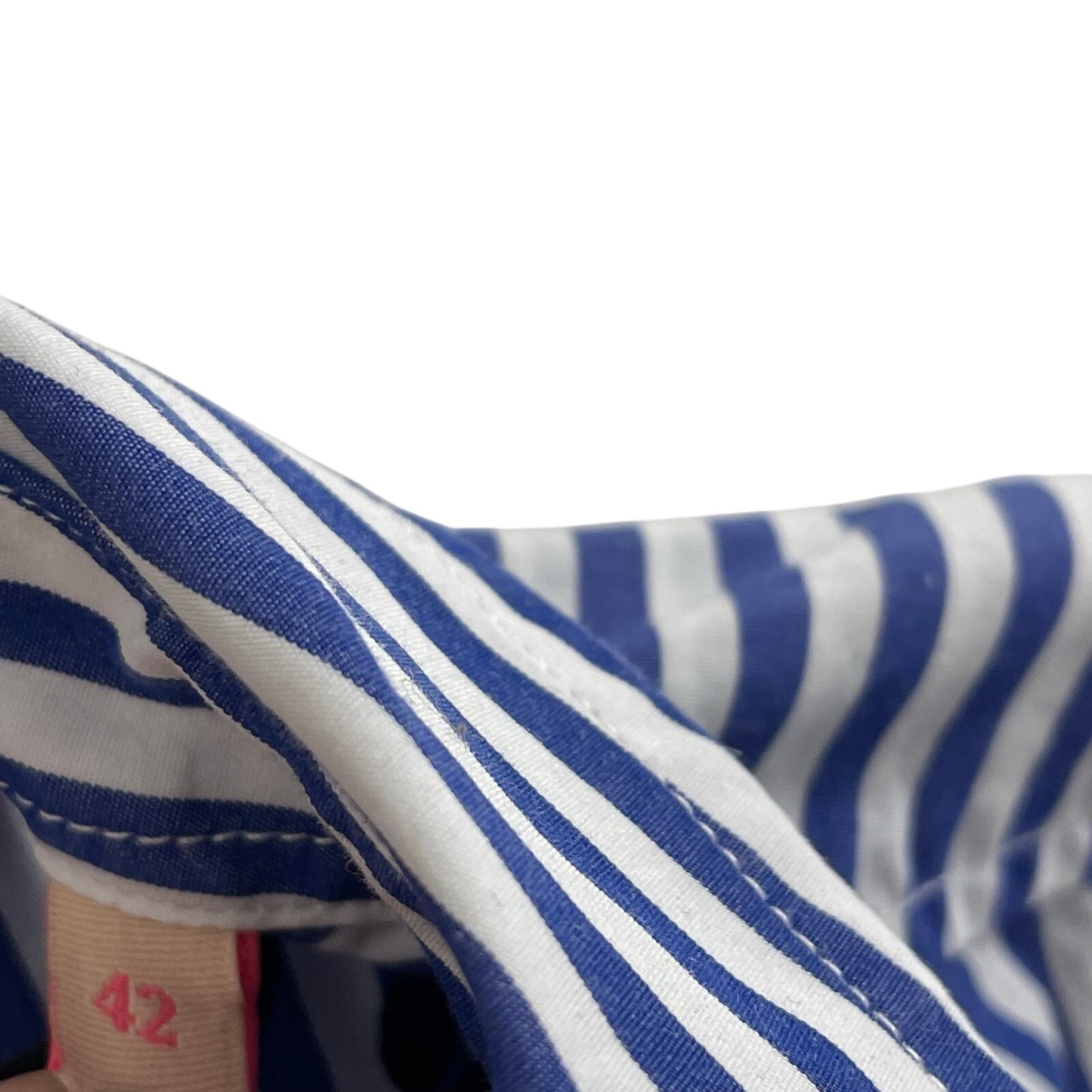 Vilagallo Nina Stripe Floc Shirt Pure Cotton Button Front Womens 42 / US Large