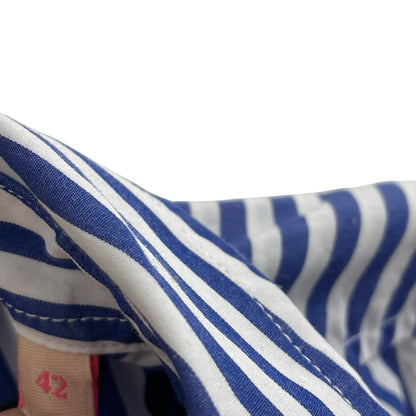 Vilagallo Nina Stripe Floc Shirt Pure Cotton Button Front Womens 42 / US Large