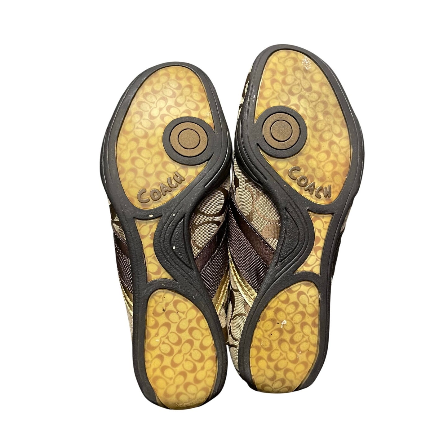 Coach Signature Canvas Logo Print Suede Trim Lace Up Jayme Sneaker Brown 7.5